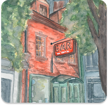 Pub watercolor illustration
